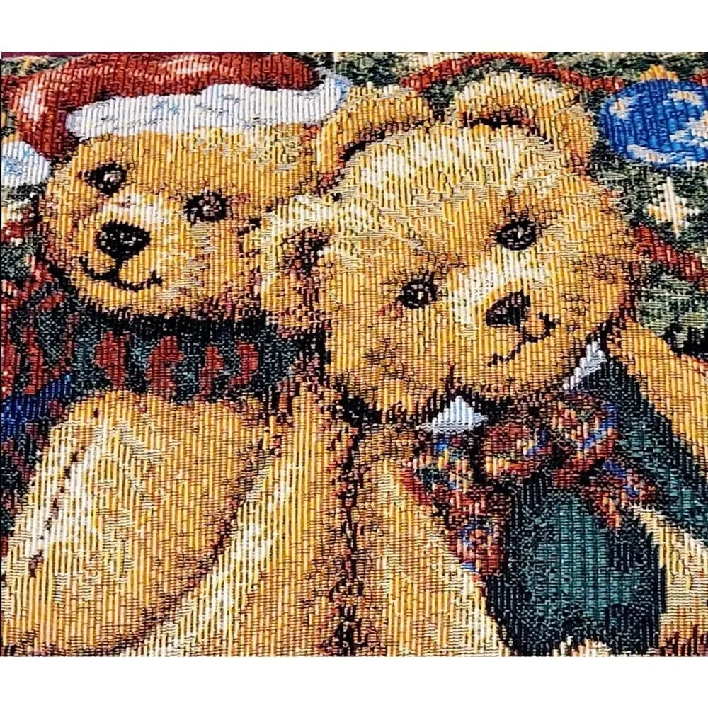Teddy Bears‎ Santa Needlepoint Christmas Pillow Teddy Bear With Presents 16